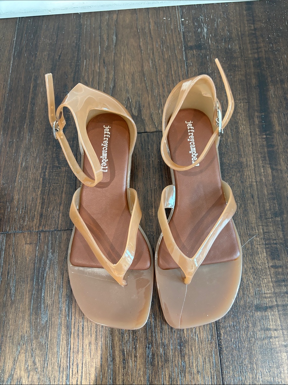 Jeffrey Campbell Women's Caramel Gummy Thong Sandals